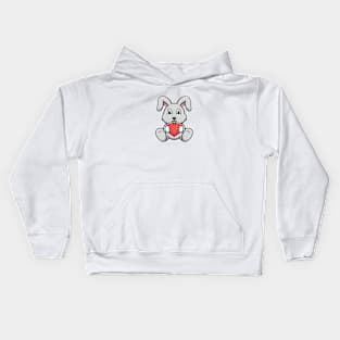 Cute rabbit giving love Kids Hoodie